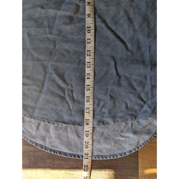 Anthropologie Cloth & Stone Tencel Cami Tank Top L Frayed Edge Denim Chambray - Picture 6 of 7